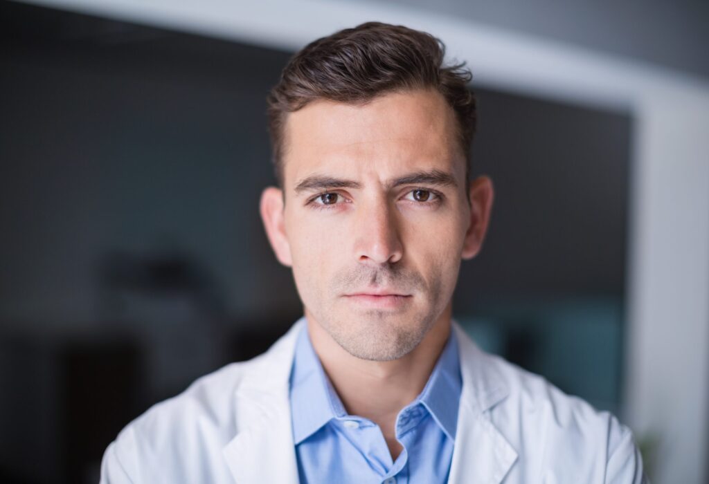 Portrait of thoughtful doctor Portrait of thoughtful doctor at hospital